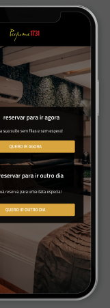 aplicativo do Perfume Motel em um celular