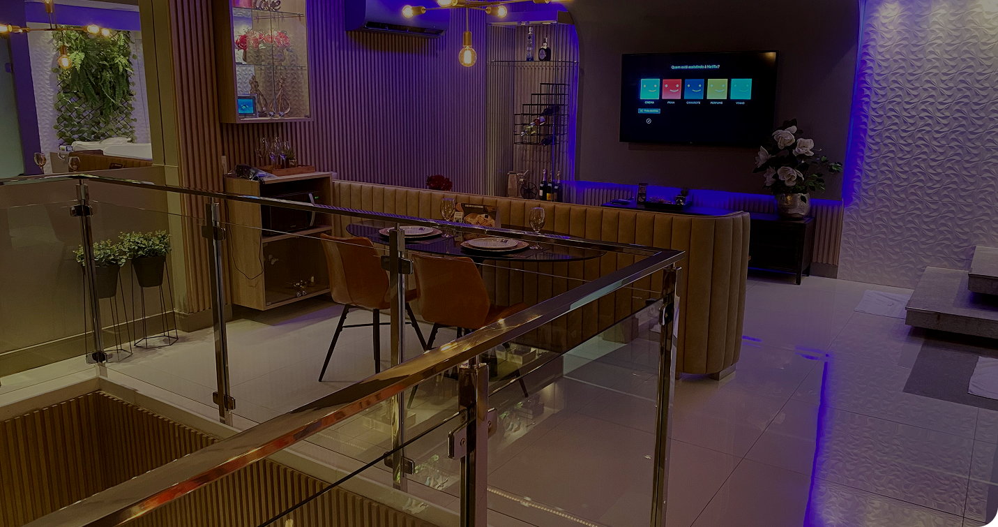 ambiente de uma suíte do Perfume Motel
